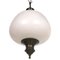 Art Deco Glass Sphere and Brass Pendant Lamp Attributed to Venini, 1930s, Image 3