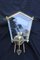 Italienische Vergoldete Messing & Gravierte Glas Wandlampe, 1950er 9