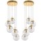 Brass Staircases Cascades with 5 Hand Blown Globes from Glashütte Limburg, 1960s, Set of 2, Image 1