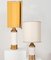 Birch Table Lamps with Silk Lampshade by Bitossi, 1960s, Set of 2 2