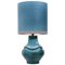 Ceramic Dutz Table Lamp with Silk Lampshade, 1960s, Image 1