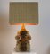 Ceramic Table Lamp with Silk Lampshade by Bernard Rooke, 1960s 14