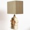 Ceramic Table Lamp with Silk Lampshade by Bernard Rooke, 1960s 6