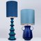 Large Ceramic Table Lamp with Silk Lampshade, 1960s, Image 10
