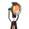 Vintage Industrial Petrol Enamel and Wooden Tripod Spotlight Floor Lamp 2