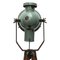 Vintage Industrial Petrol Enamel and Wooden Tripod Spotlight Floor Lamp 5