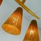 Mid-Century Cherrywood and Cord Wicker Ceiling Lamp from Temde, 1960s 9