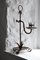 Candelabro antiguo ajustable de hierro forjado Arts and Crafts, Imagen 1