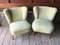 Hungarian Wasabi Color Club Chairs, 1950s, Set of 2 1