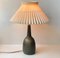 Vintage Danish Hares Fur Olive Glazed Ceramic Table Lamp from Palshus, 1950s 6