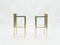Brass and Glass Side Tables Attributed to Marc Duplantier, 1960s, Set of 2 5