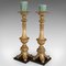 Large Vintage Asian Gilt Metal Candleholders, 1980s, Set of 2 3