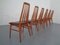 Vintage Eva Teak and leather Dining Chairs by Niels Koefoed for Hornslet Møbelfabrik, 1960s, Set of 6, Image 2
