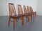 Vintage Eva Teak and leather Dining Chairs by Niels Koefoed for Hornslet Møbelfabrik, 1960s, Set of 6 1