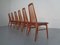 Vintage Eva Teak and leather Dining Chairs by Niels Koefoed for Hornslet Møbelfabrik, 1960s, Set of 6, Image 5