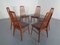 Vintage Eva Teak and leather Dining Chairs by Niels Koefoed for Hornslet Møbelfabrik, 1960s, Set of 6 3