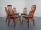 Vintage Eva Teak and leather Dining Chairs by Niels Koefoed for Hornslet Møbelfabrik, 1960s, Set of 6 15