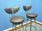 Mid-Century Leather and Steel Bar Stools, 1950s, Set of 4, Image 6