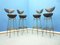 Mid-Century Leather and Steel Bar Stools, 1950s, Set of 4 2