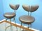 Mid-Century Leather and Steel Bar Stools, 1950s, Set of 4 5