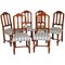 Art Deco Gothic Style Italian Solid Walnut Dining Chairs from Bassano Ebanistery, 1920s, Set of 6 1