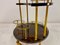 Small Round Lacquered Goatskin Bar Cart Trolley by Aldo Tura, 1950s 7