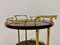 Small Round Lacquered Goatskin Bar Cart Trolley by Aldo Tura, 1950s 6