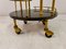 Small Round Lacquered Goatskin Bar Cart Trolley by Aldo Tura, 1950s 8