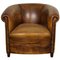 Vintage Dutch Cognac-Colored Leather Club Chair 1