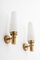 Mid-Century Scandinavian Brass and Glass Sconce, 1960s, Image 3