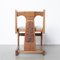 Dreibeiniger Stuhl aus massivem Pinienholz, 1970er 4