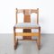 Dreibeiniger Stuhl aus massivem Pinienholz, 1970er 2