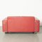 Red Leather 2-Seater Sofa on Wheels, Image 4