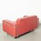 Red Leather 2-Seater Sofa on Wheels 10