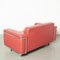 Red Leather 2-Seater Sofa on Wheels, Image 10