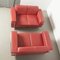 Red Leather 2-Seater Sofa on Wheels 12