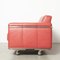 Red Leather 2-Seater Sofa on Wheels 3