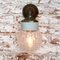 Vintage Industrial White Porcelain, Clear Glass, and Brass and Sconce 8