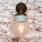 Vintage Industrial White Porcelain, Clear Glass, and Brass and Sconce, Image 8