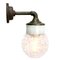 Vintage Industrial White Porcelain, Clear Glass, and Brass and Sconce, Image 2