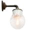 Vintage Industrial White Porcelain, Clear Glass, and Brass and Sconce, Image 5