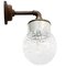 Vintage Industrial White Porcelain, Clear Glass, and Brass and Sconce 7