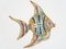 Large Ceramic Fighting Fish Wall Decoration Attributed to Aldo Londi for Bitossi, 1950s 1