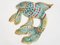 Large Ceramic Fighting Fish Wall Decoration Attributed to Aldo Londi for Bitossi, 1950s 2