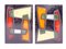 Große Französische Kunstfliesen, 1950er, 4er Set 4