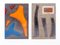 Große Französische Kunstfliesen, 1950er, 4er Set 1