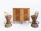 Italian Bamboo Cocktail Tiki Home Bar & Stools, 1950s, Set of 3 1