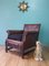 Antique Arts & Crafts Leather Armchair, 1900s, Image 2