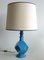 Lámpara de mesa geométrica de cerámica azul, años 60, Imagen 9