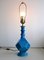 Lámpara de mesa geométrica de cerámica azul, años 60, Imagen 3